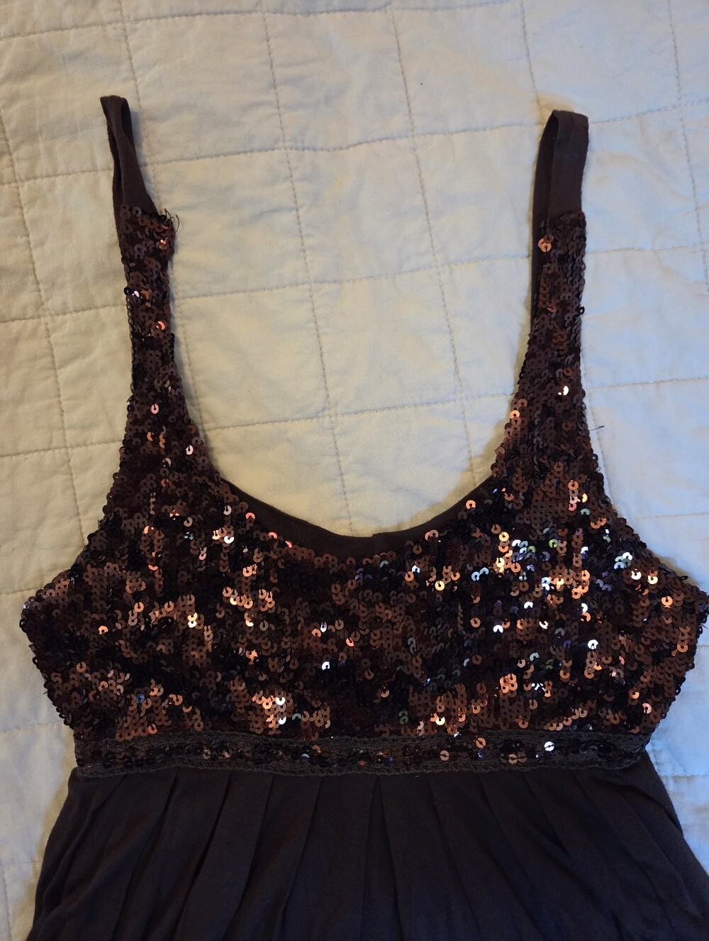Sequin Brown Y2k Mini Dress